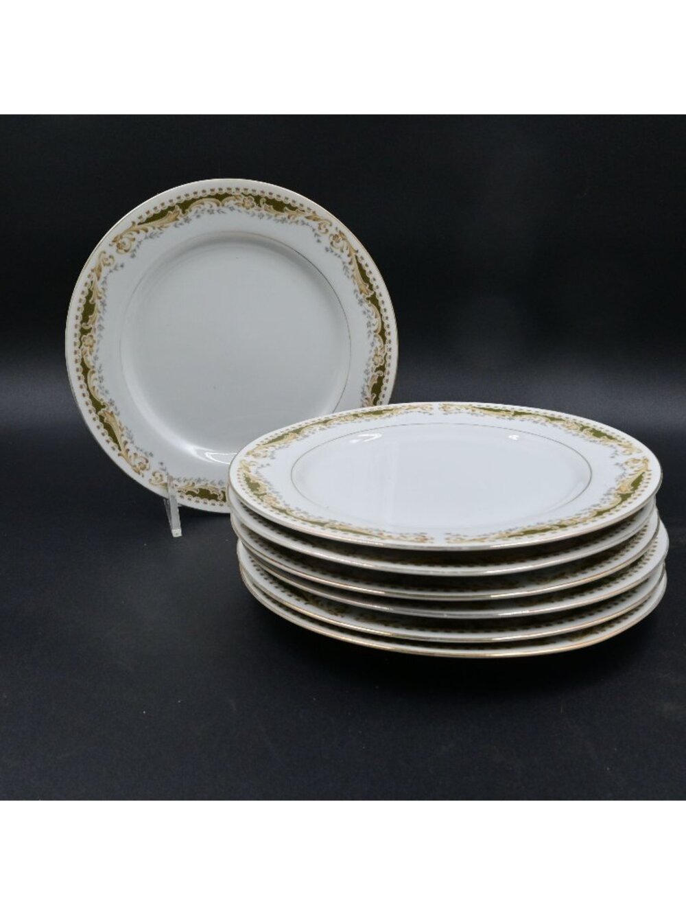 Signature Collection Queen Anne Salad Plates Set of 7 Vintage Fine China 7 3/4"